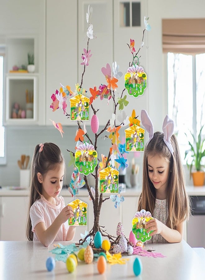 JUESMOS 16PCS Make an Easter He Lives Sticker Scenes for Kids Religious Easter Stickers Craft Resurrection Scene Sticker Ornaments for Tree Decor Christian Jesus Stickers Spring Party Favor - Image 3